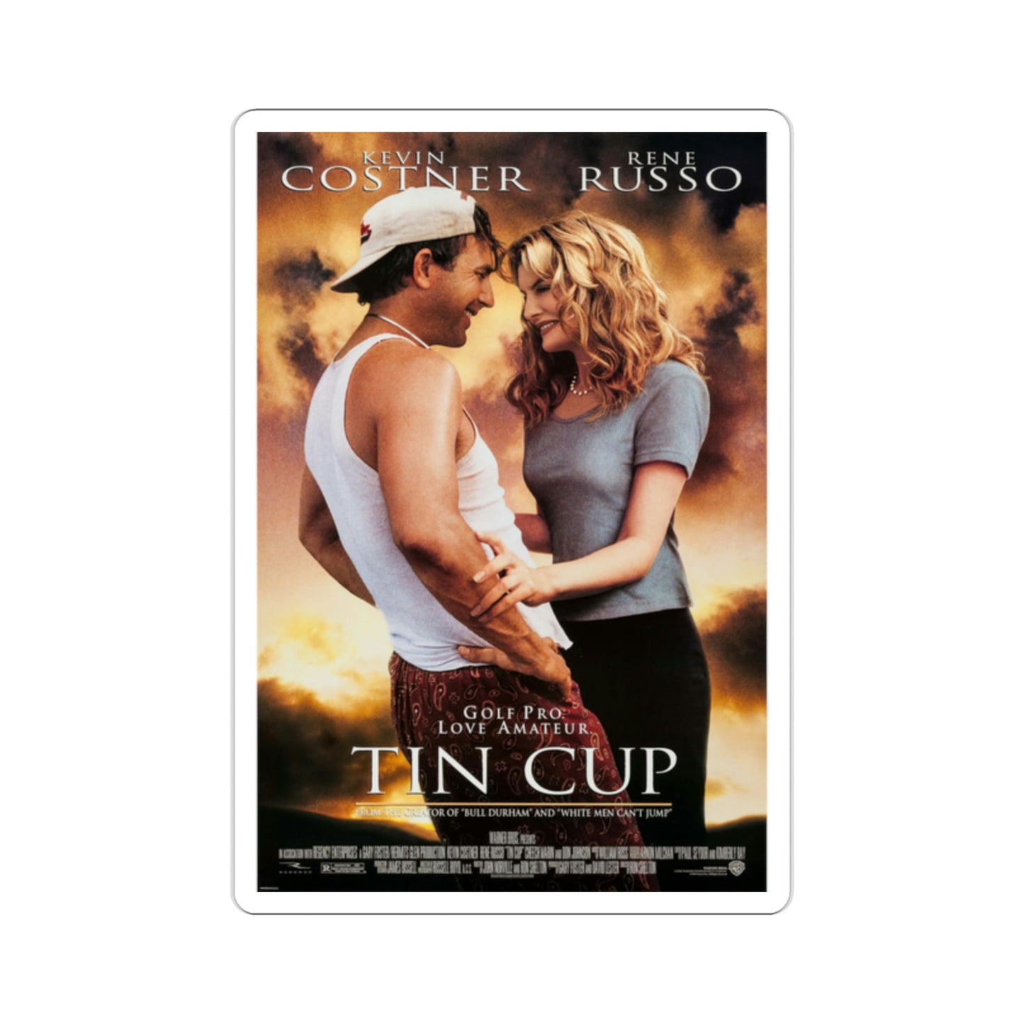 Tin Cup 1996 Movie Poster STICKER Vinyl Die-Cut Decal-2 Inch-The Sticker Space