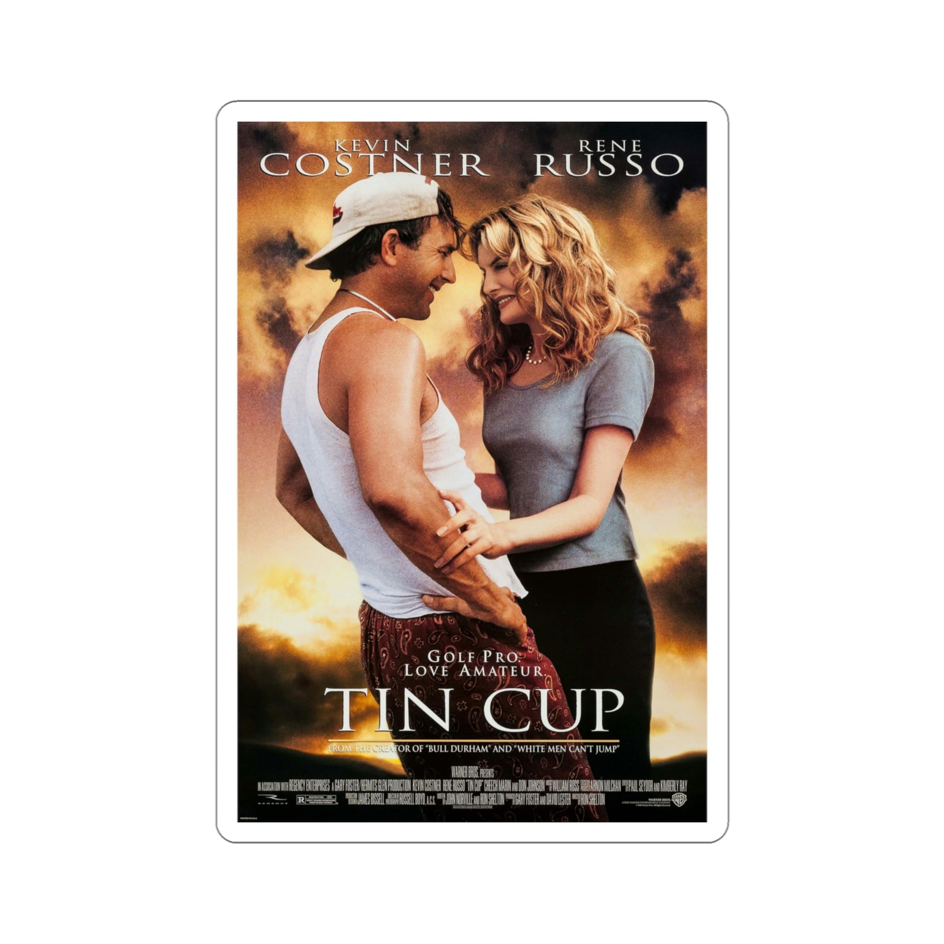 Tin Cup 1996 Movie Poster STICKER Vinyl Die-Cut Decal-4 Inch-The Sticker Space
