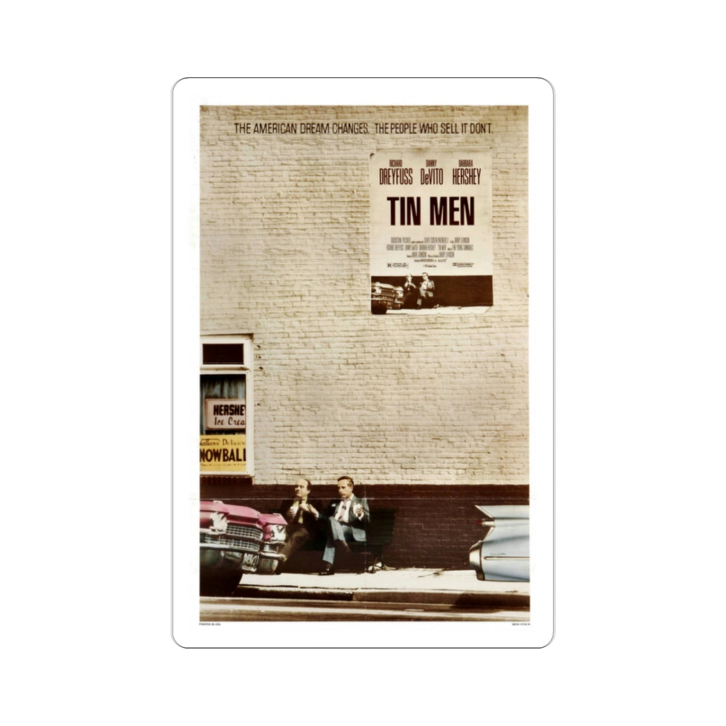Tin Men 1987 Movie Poster STICKER Vinyl Die-Cut Decal-2 Inch-The Sticker Space
