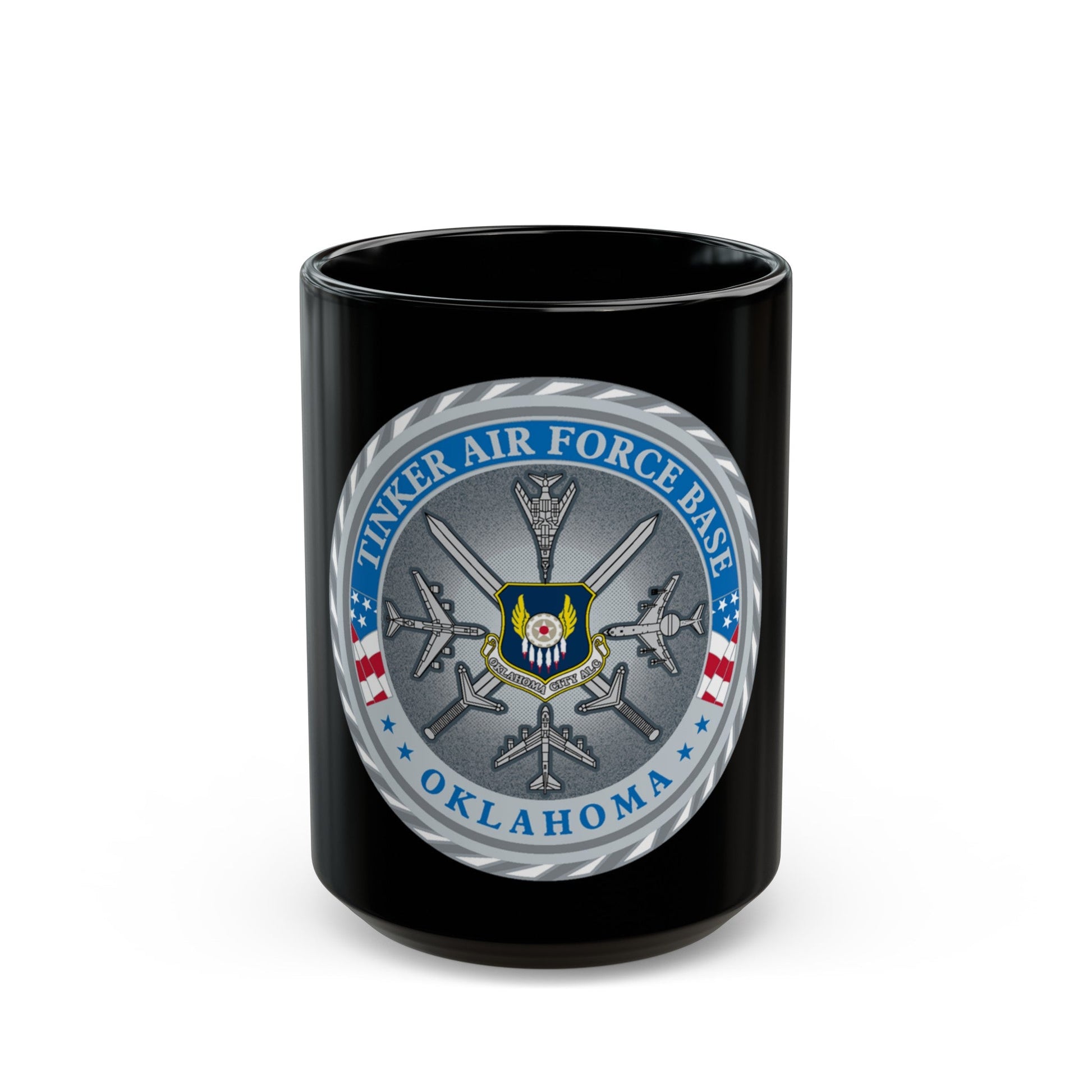 Tinker AF Base (U.S. Air Force) Black Coffee Mug-15oz-The Sticker Space