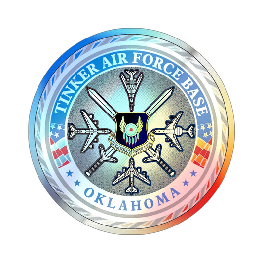 Tinker AF Base (U.S. Air Force) Holographic STICKER Die-Cut Vinyl Decal-6 Inch-The Sticker Space