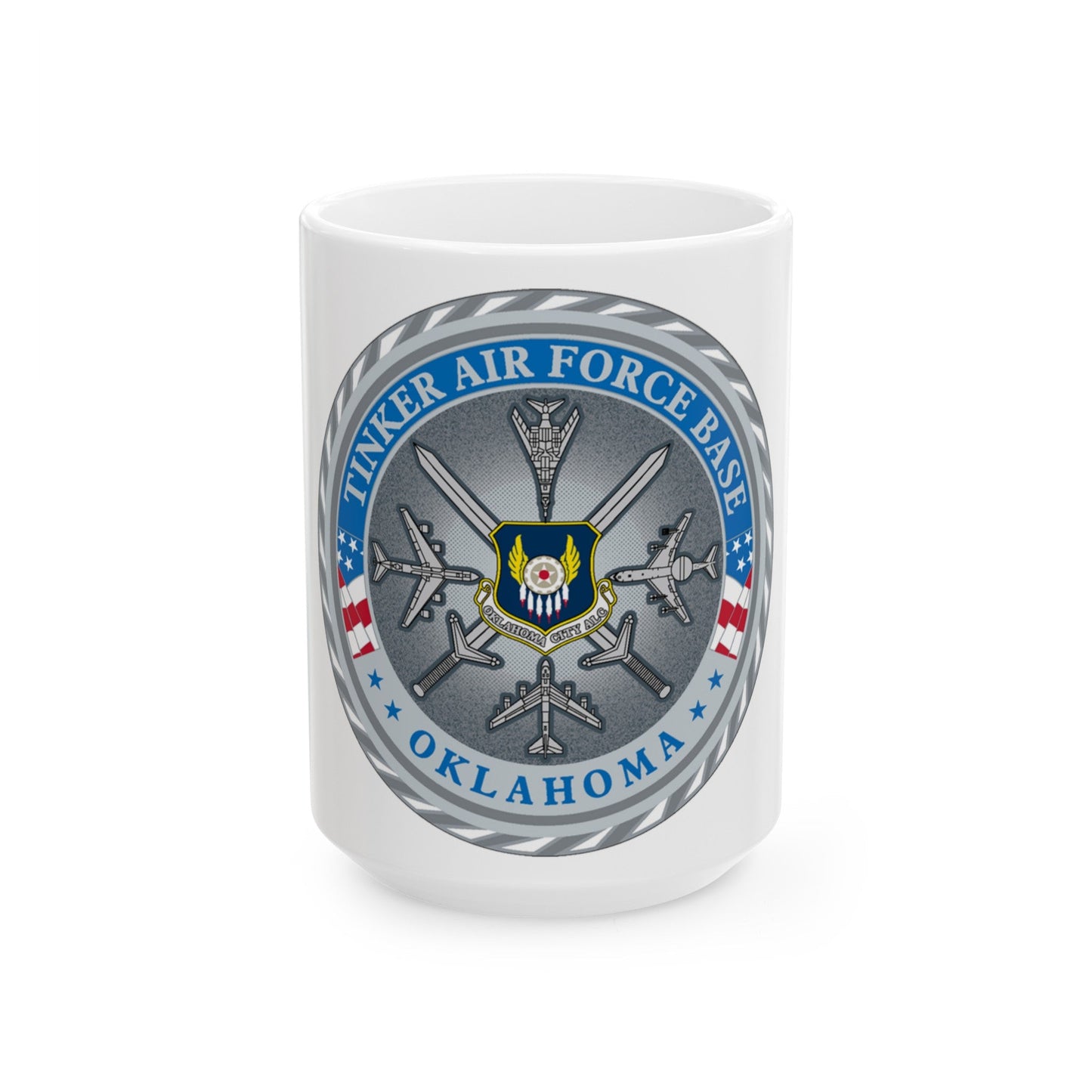 Tinker AF Base (U.S. Air Force) White Coffee Mug-15oz-The Sticker Space