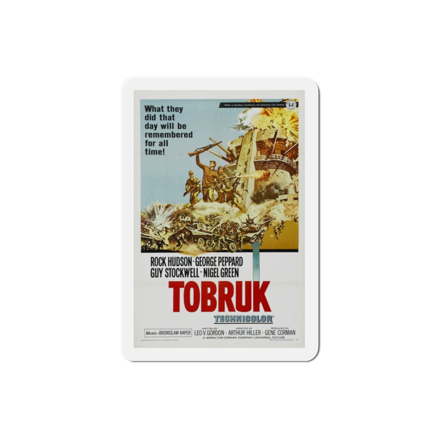 Tobruk 1967 Movie Poster Die-Cut Magnet-2 Inch-The Sticker Space