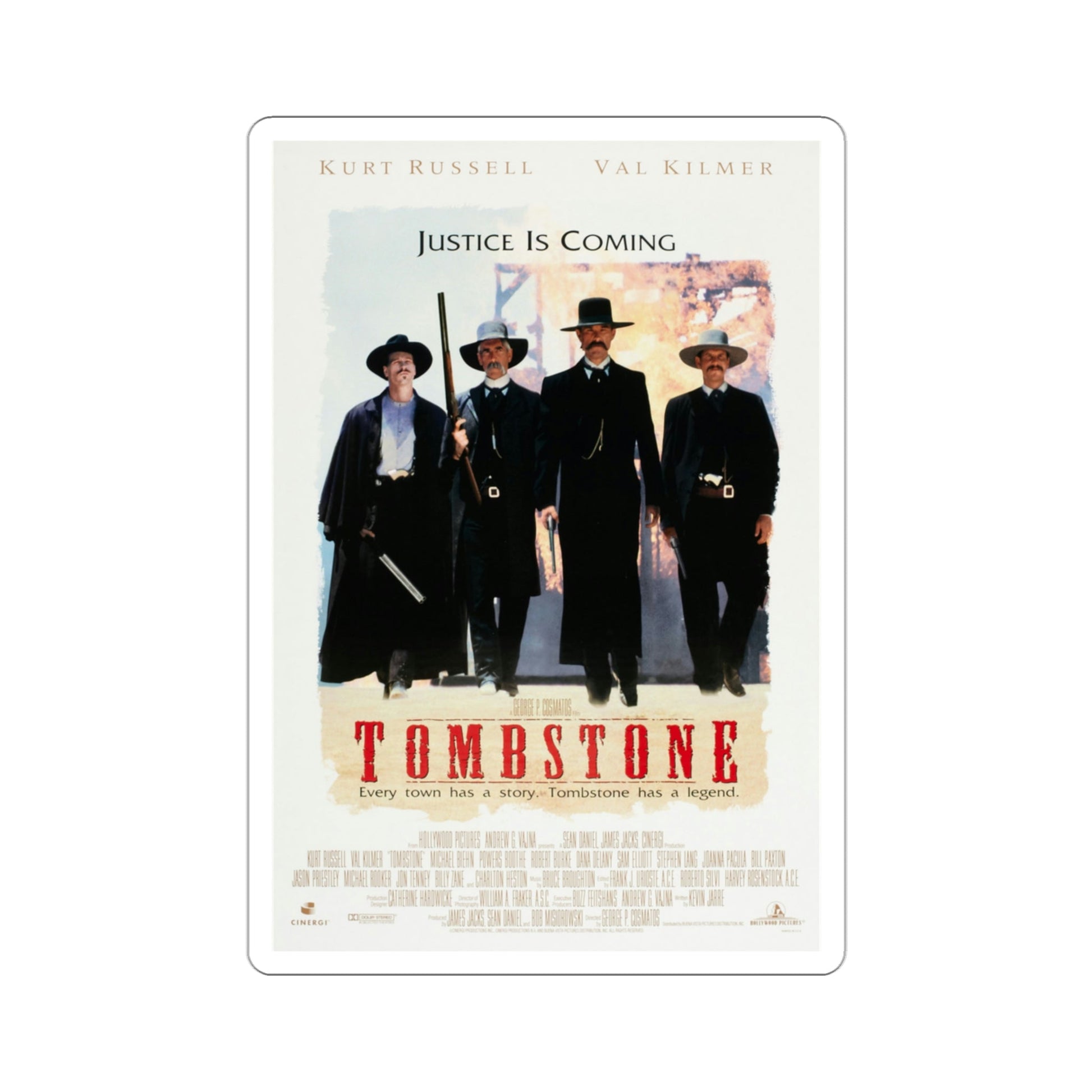 Tombstone 1993 Movie Poster STICKER Vinyl Die-Cut Decal-3 Inch-The Sticker Space