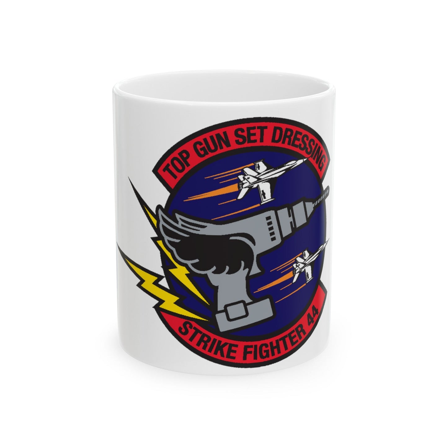 Top Gun Strike Fiighter 44 (U.S. Navy) White Coffee Mug-11oz-The Sticker Space
