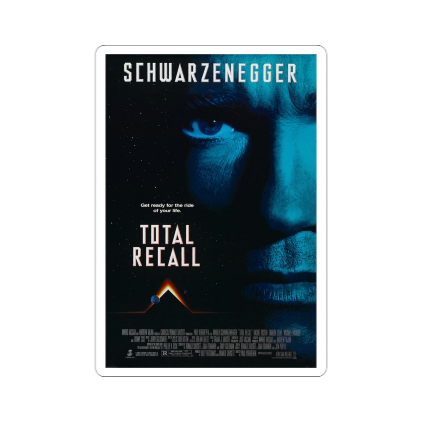 Total Recall 1990 Movie Poster STICKER Vinyl Die-Cut Decal-2 Inch-The Sticker Space