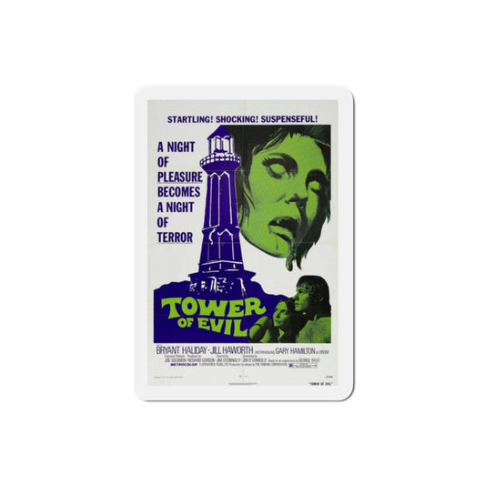 Tower of Evil 1972 Movie Poster Die-Cut Magnet-2" x 2"-The Sticker Space