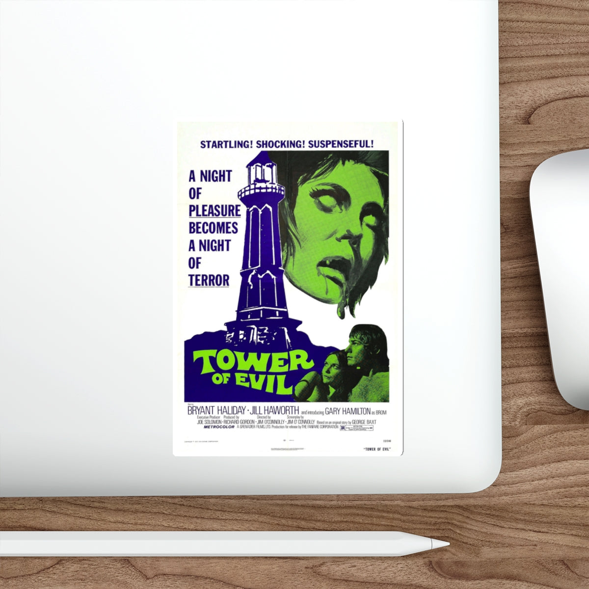 TOWER OF EVIL 1972 Movie Poster STICKER Vinyl Die-Cut Decal-The Sticker Space