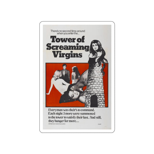 TOWER OF SCREAMING VIRGINS 1968 Movie Poster STICKER Vinyl Die-Cut Decal-White-The Sticker Space