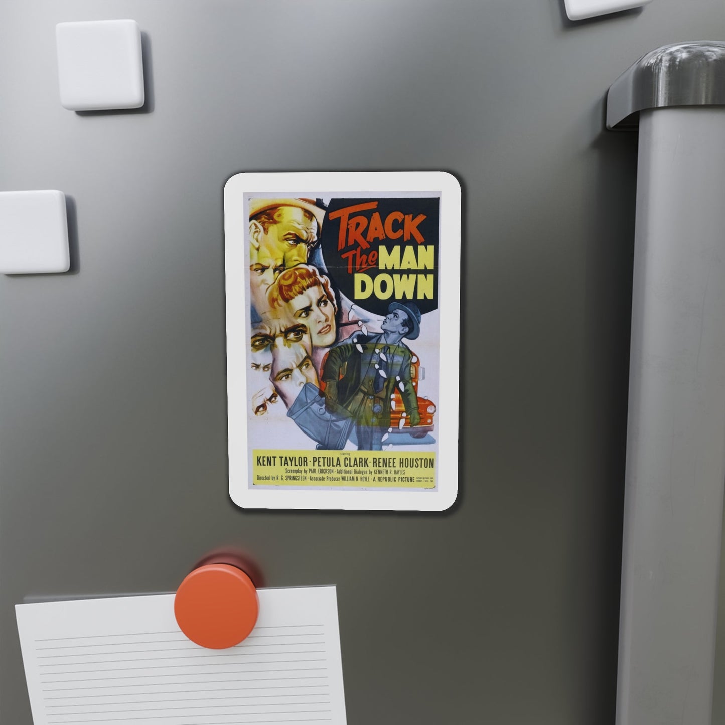 Track the Man Down 1955 Movie Poster Die-Cut Magnet-The Sticker Space