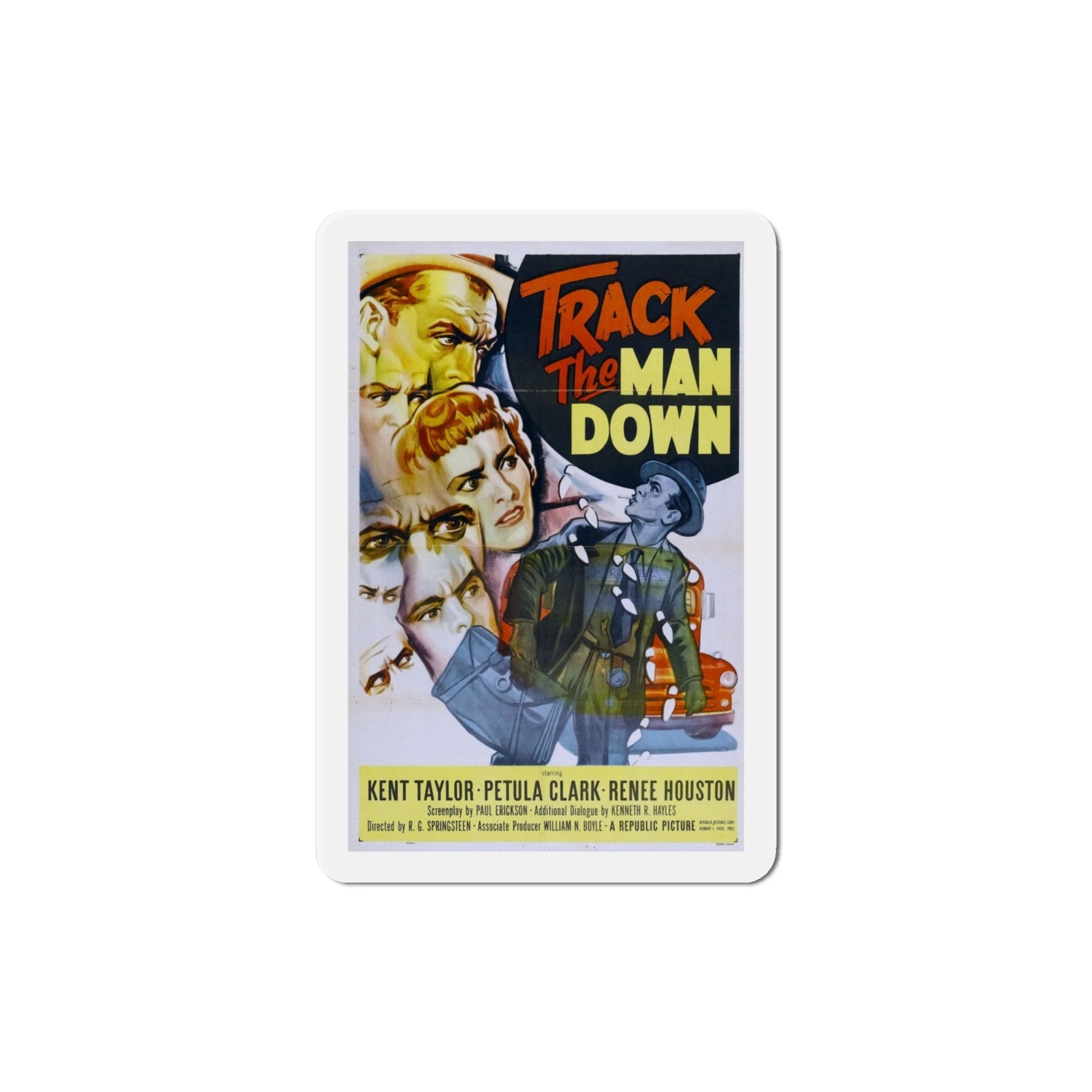 Track the Man Down 1955 Movie Poster Die-Cut Magnet-4 Inch-The Sticker Space