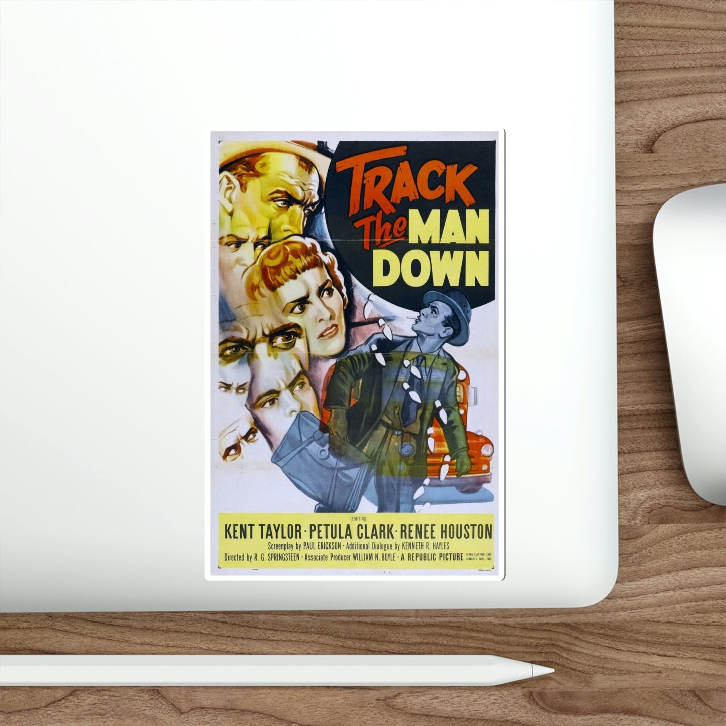 Track the Man Down 1955 Movie Poster STICKER Vinyl Die-Cut Decal-The Sticker Space