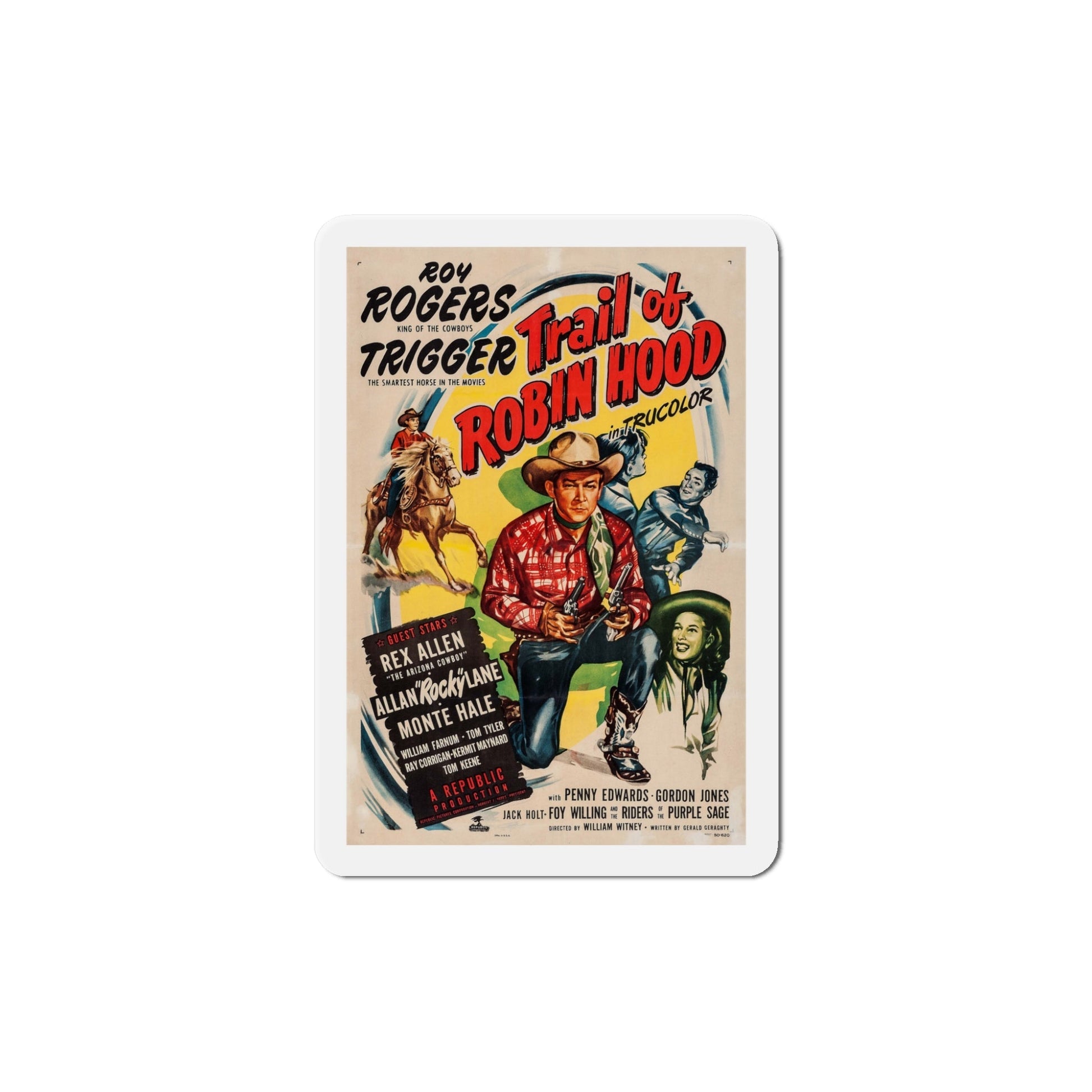 Trail of Robin Hood 1950 Movie Poster Die-Cut Magnet-5 Inch-The Sticker Space