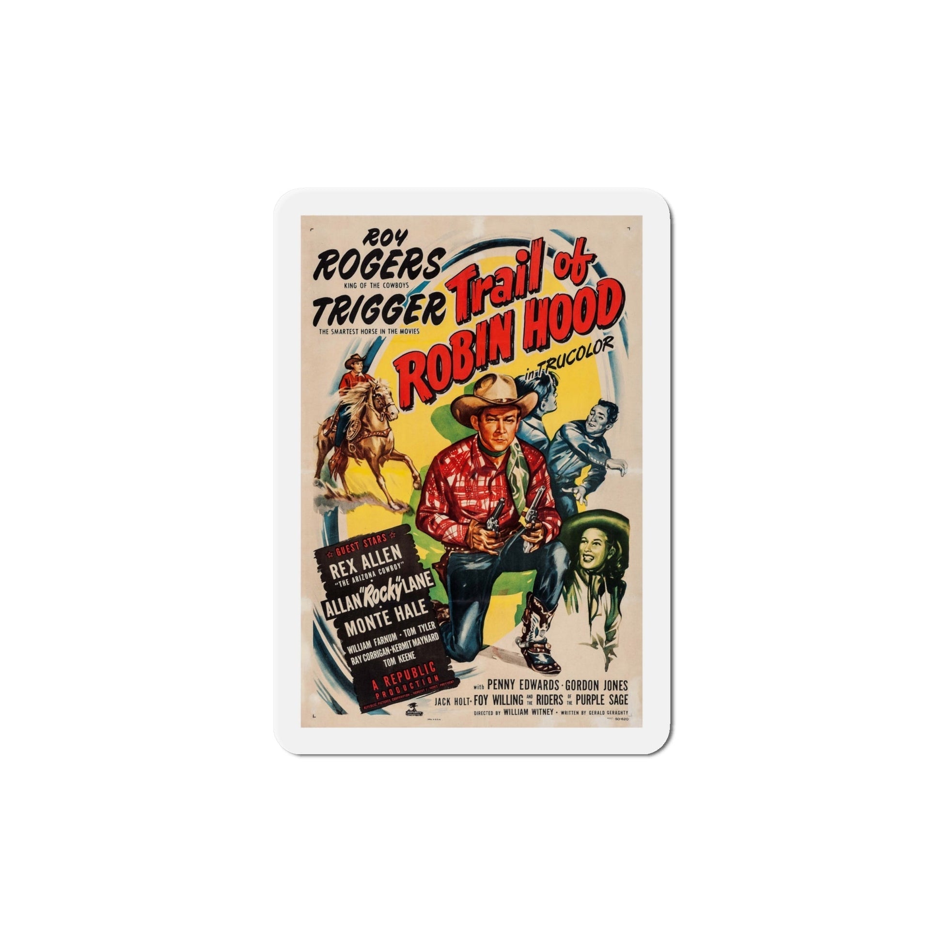 Trail of Robin Hood 1950 Movie Poster Die-Cut Magnet-6 Inch-The Sticker Space