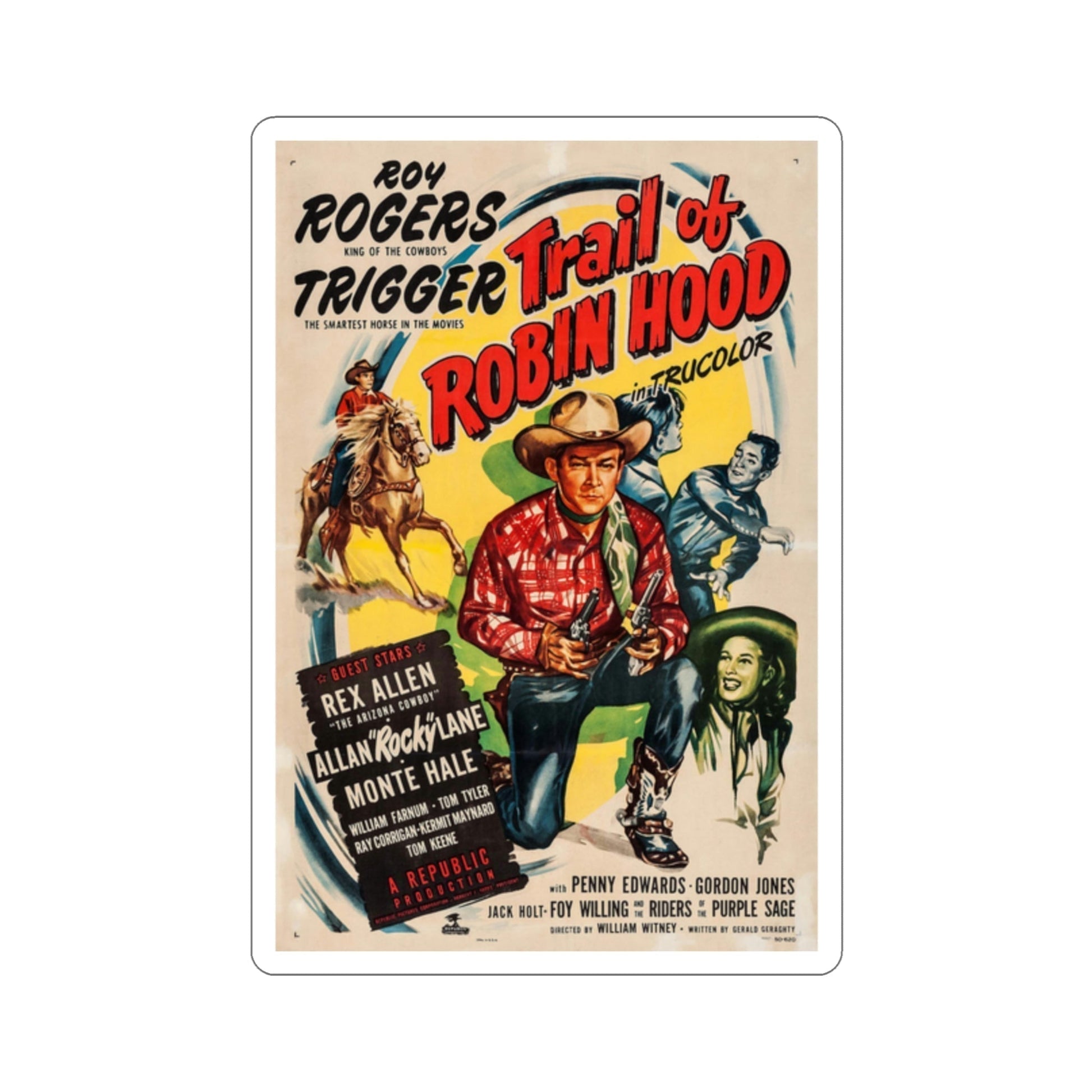 Trail of Robin Hood 1950 Movie Poster STICKER Vinyl Die-Cut Decal-2 Inch-The Sticker Space