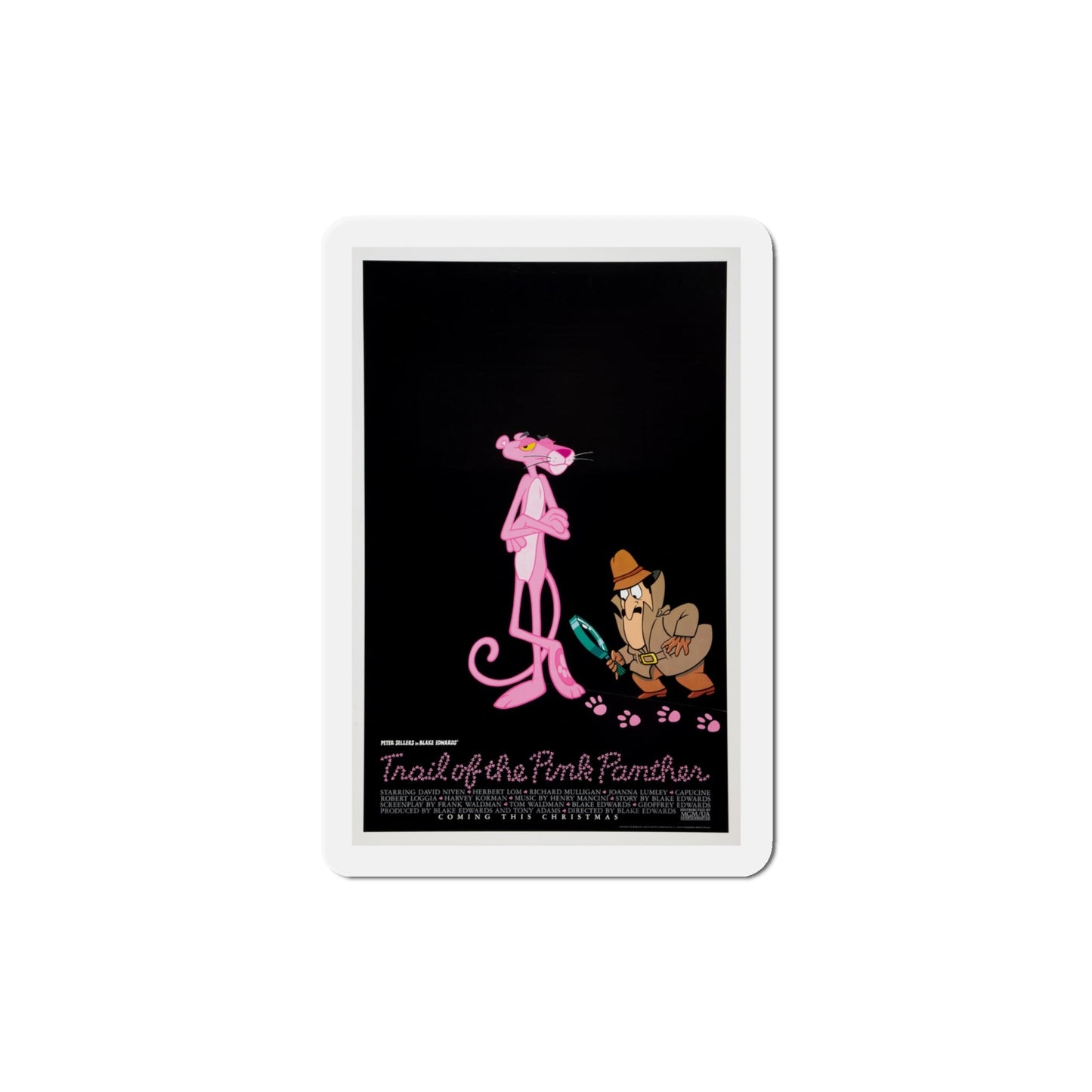 Trail of the Pink Panther 1982 Movie Poster Die-Cut Magnet-4" x 4"-The Sticker Space