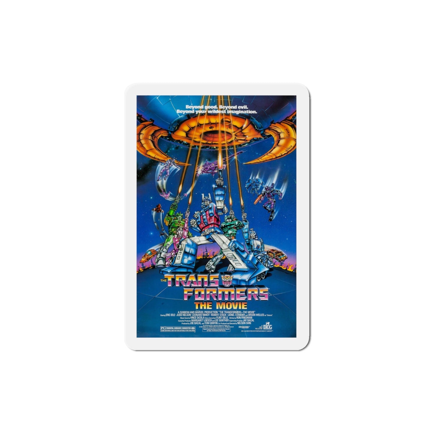 Transformers The Movie 1986 Movie Poster Die-Cut Magnet-3" x 3"-The Sticker Space