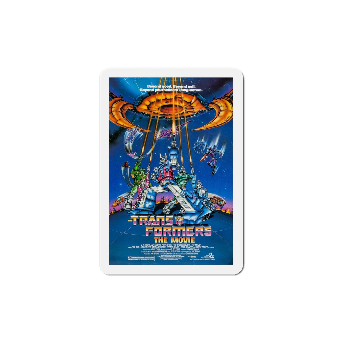 Transformers The Movie 1986 Movie Poster Die-Cut Magnet-4" x 4"-The Sticker Space