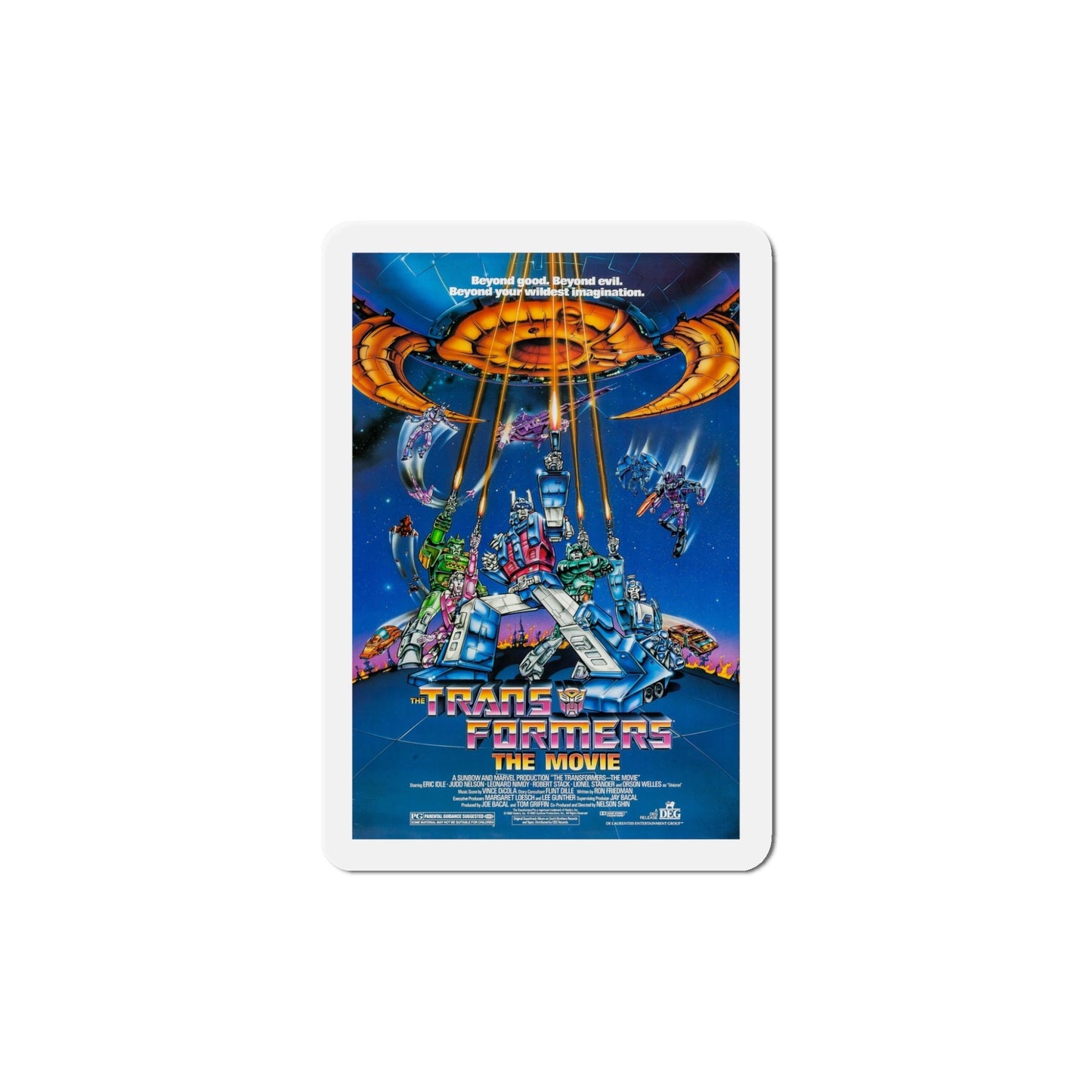 Transformers The Movie 1986 Movie Poster Die-Cut Magnet-5" x 5"-The Sticker Space
