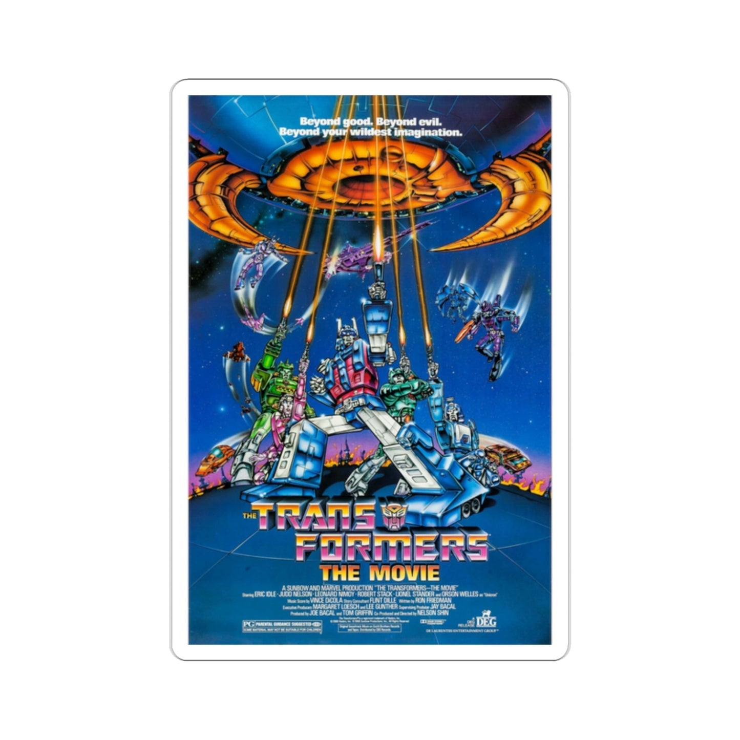Transformers The Movie 1986 Movie Poster STICKER Vinyl Die-Cut Decal-2 Inch-The Sticker Space
