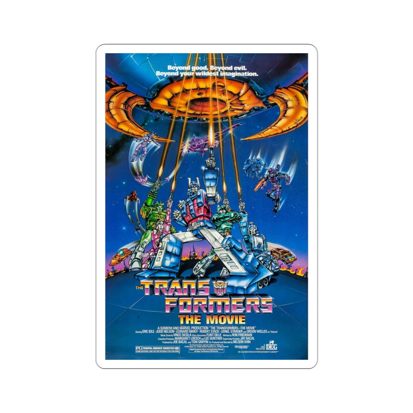 Transformers The Movie 1986 Movie Poster STICKER Vinyl Die-Cut Decal-3 Inch-The Sticker Space