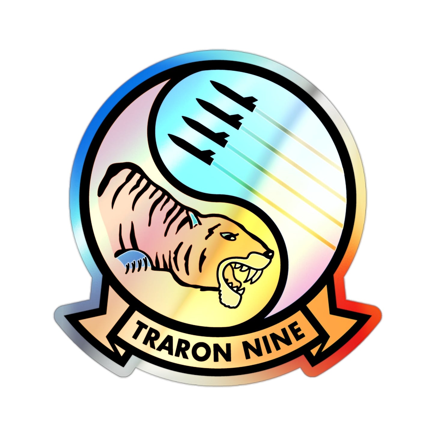 Traron Nine 9 (U.S. Navy) Holographic STICKER Die-Cut Vinyl Decal-2 Inch-The Sticker Space
