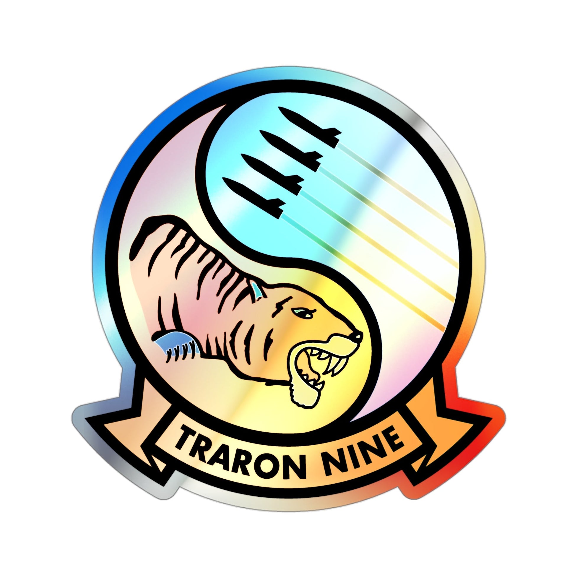 Traron Nine 9 (U.S. Navy) Holographic STICKER Die-Cut Vinyl Decal-3 Inch-The Sticker Space