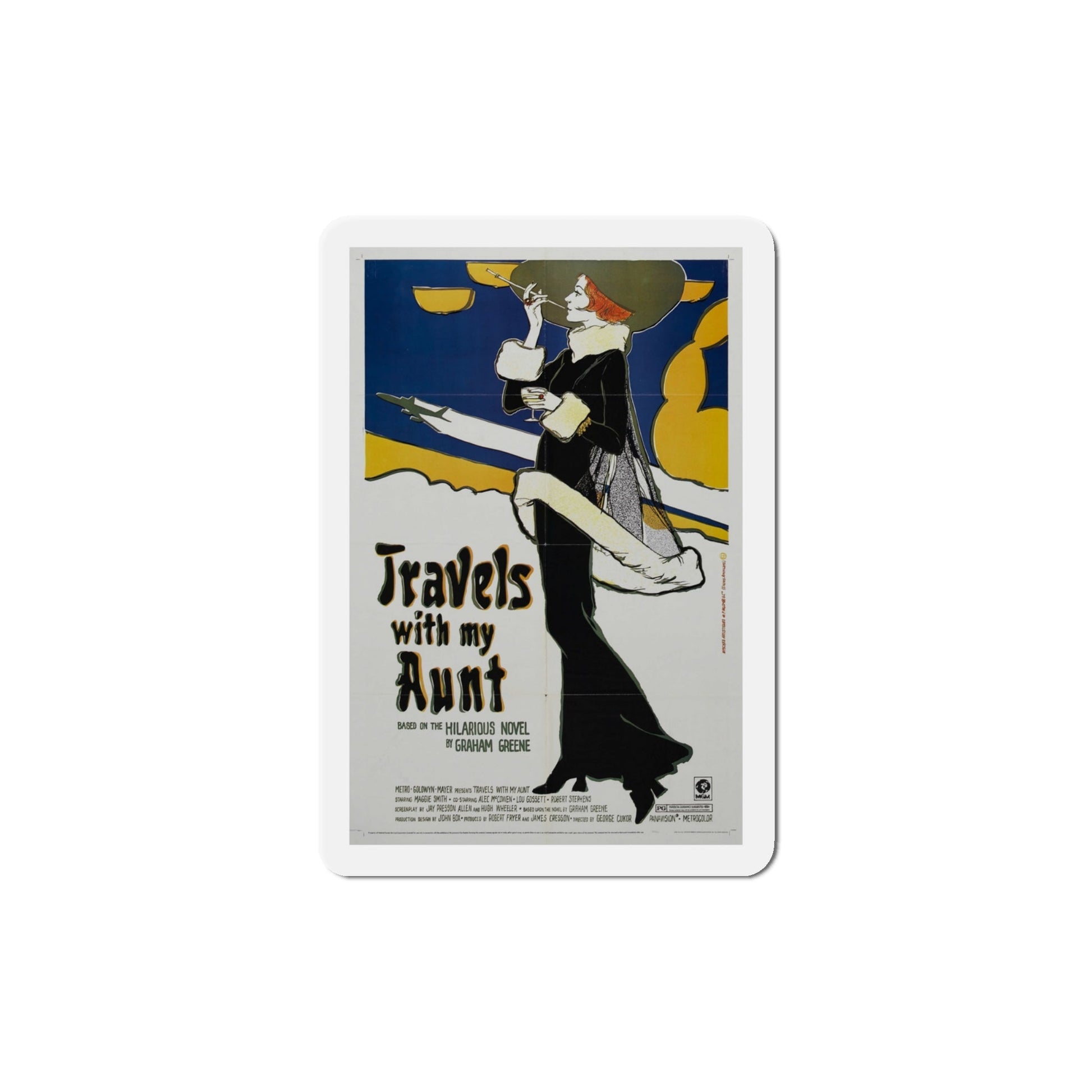 Travels with My Aunt 1972 Movie Poster Die-Cut Magnet-4" x 4"-The Sticker Space