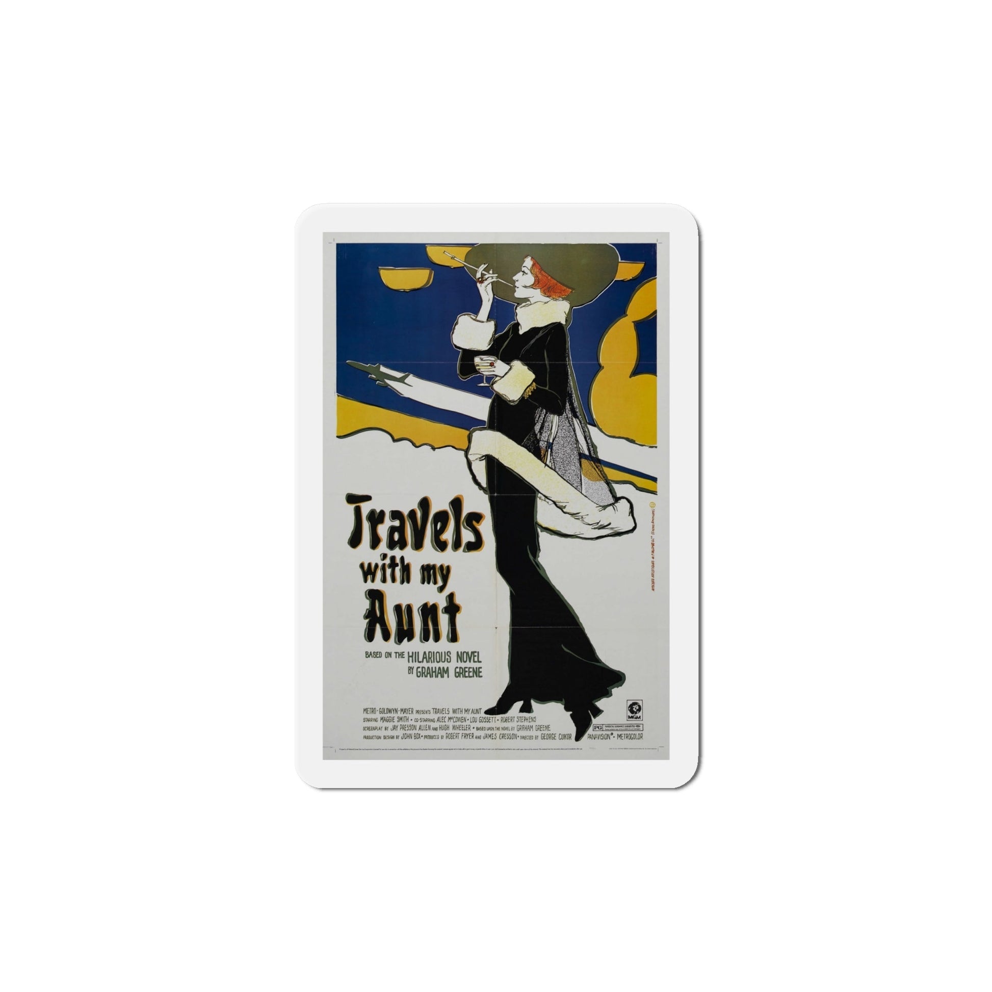 Travels with My Aunt 1972 Movie Poster Die-Cut Magnet-6 Inch-The Sticker Space