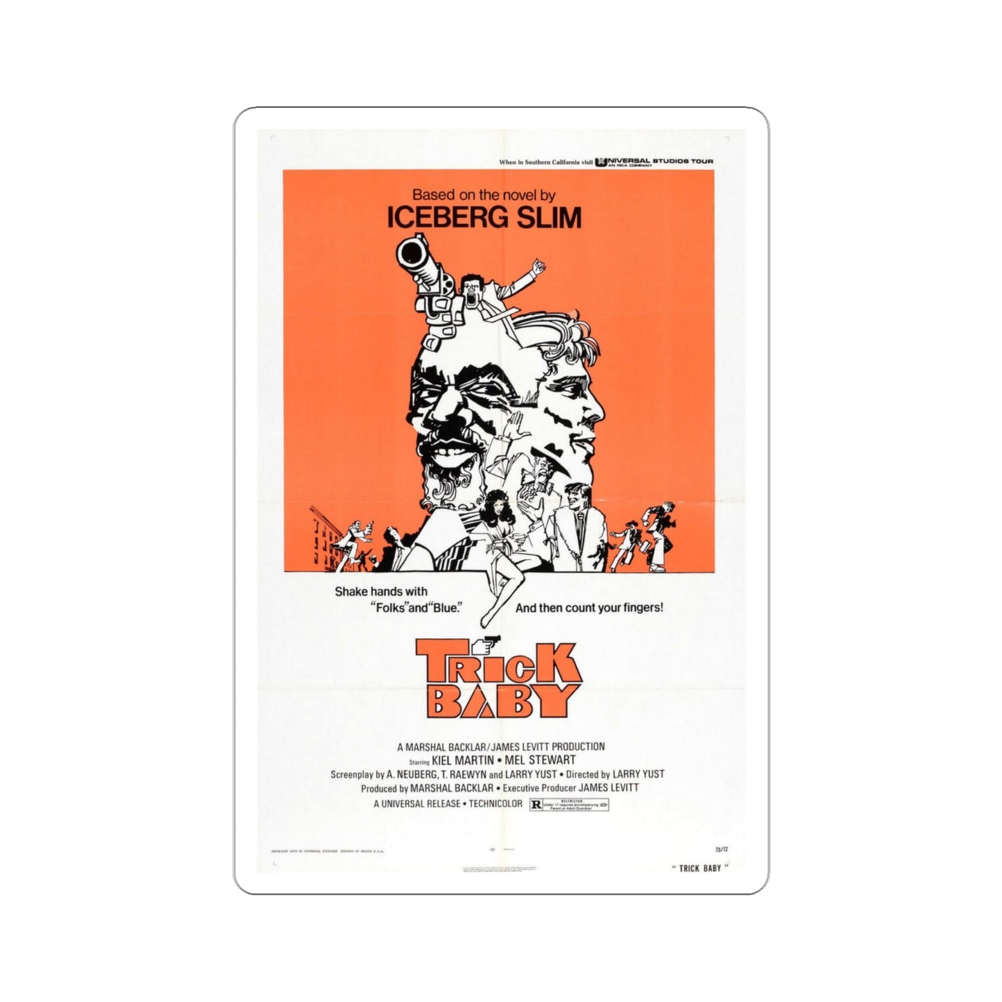 Trick Baby 1973 Movie Poster STICKER Vinyl Die-Cut Decal-3 Inch-The Sticker Space