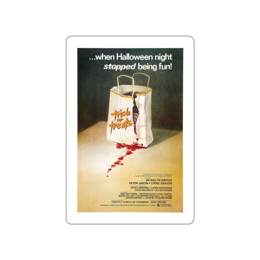 TRICK OR TREATS 1982 Movie Poster STICKER Vinyl Die-Cut Decal-White-The Sticker Space