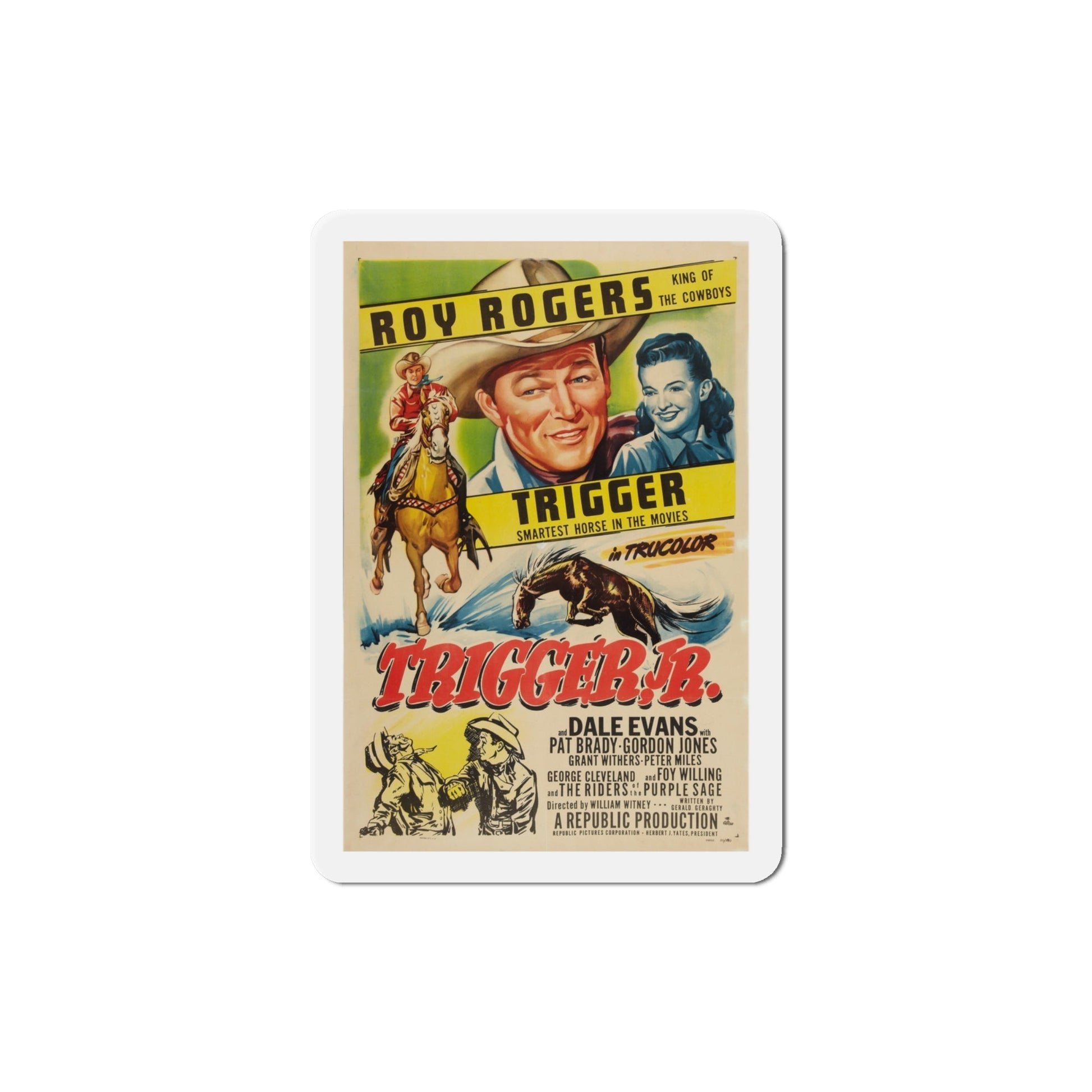 Trigger Jr 1950 Movie Poster Die-Cut Magnet-4 Inch-The Sticker Space