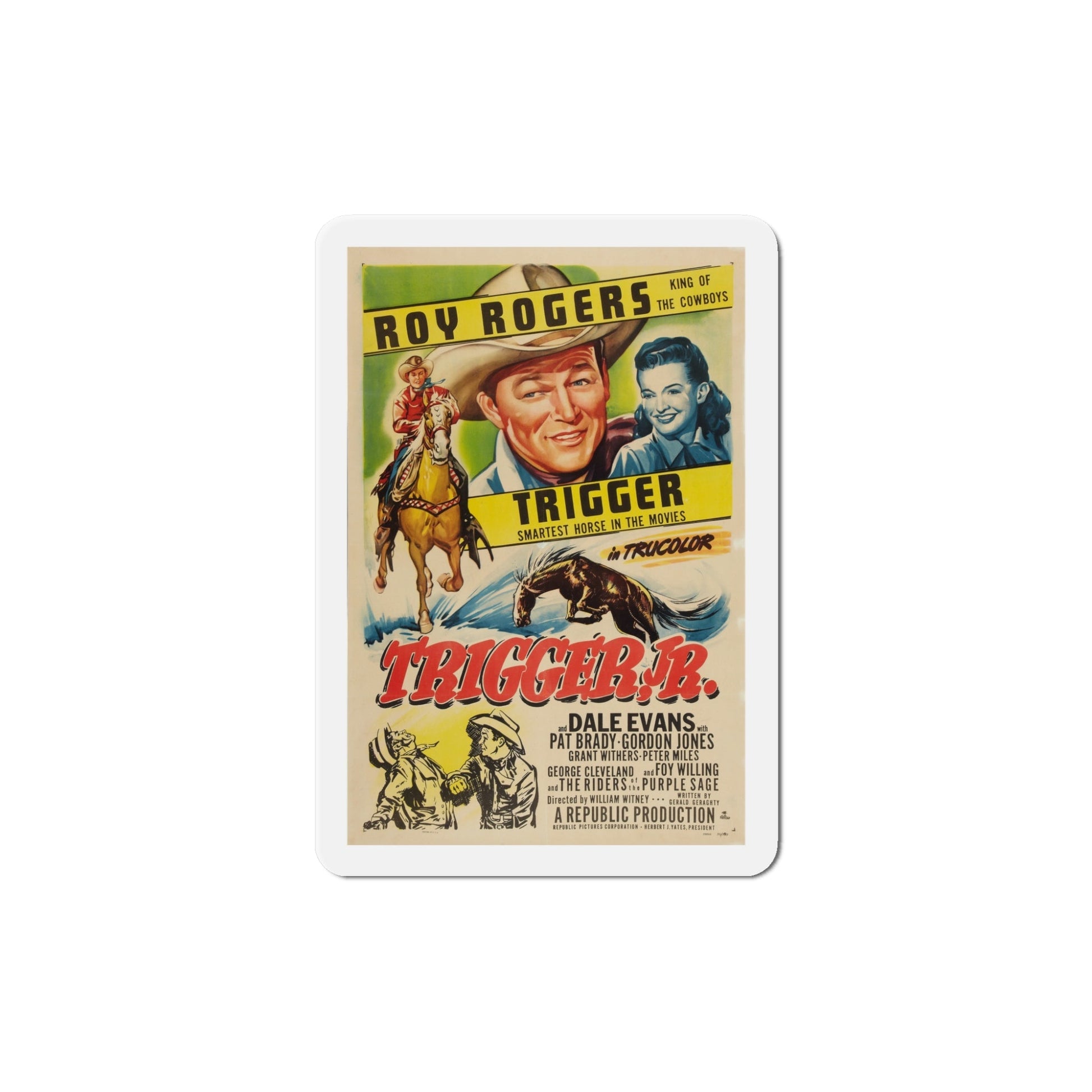 Trigger Jr 1950 Movie Poster Die-Cut Magnet-5 Inch-The Sticker Space