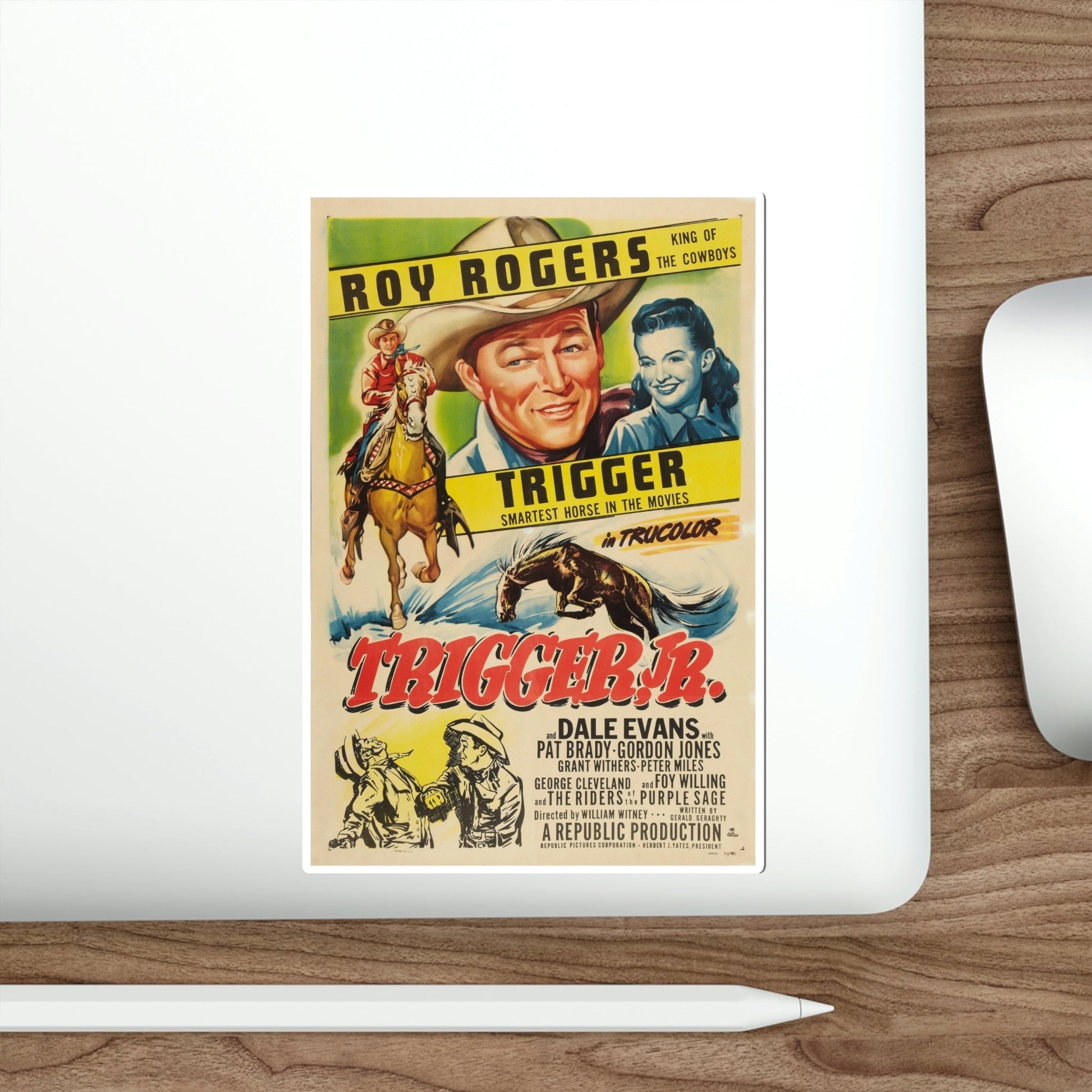 Trigger Jr 1950 Movie Poster STICKER Vinyl Die-Cut Decal-The Sticker Space