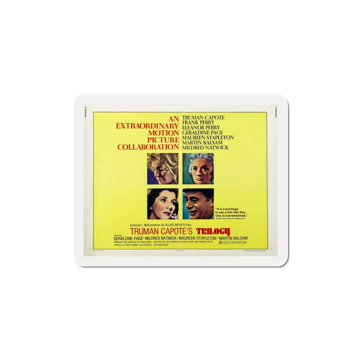 Trilogy 1969 Movie Poster Die-Cut Magnet-5 Inch-The Sticker Space