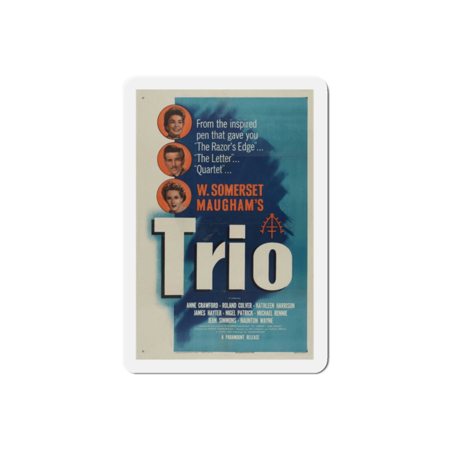 Trio 1950 Movie Poster Die-Cut Magnet-2 Inch-The Sticker Space