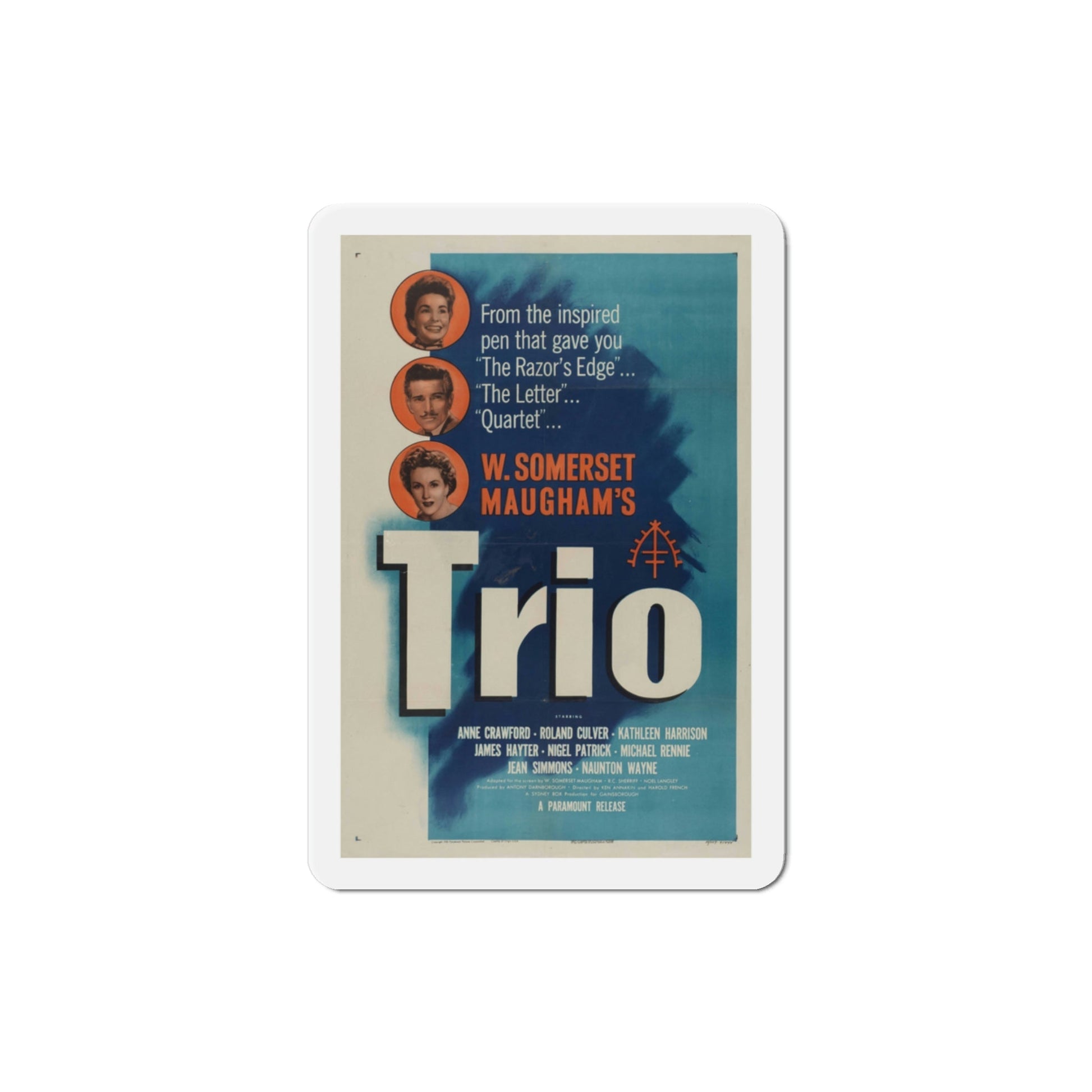 Trio 1950 Movie Poster Die-Cut Magnet-3 Inch-The Sticker Space