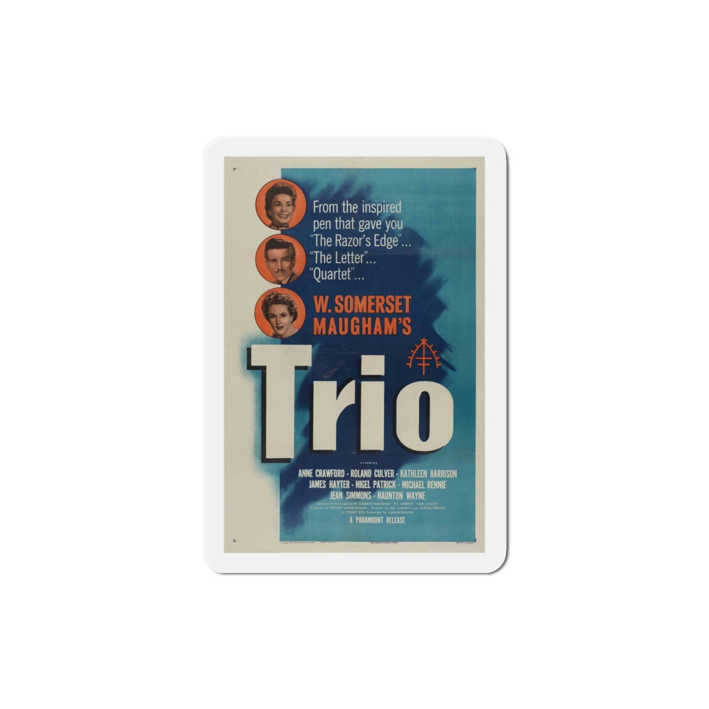 Trio 1950 Movie Poster Die-Cut Magnet-4 Inch-The Sticker Space