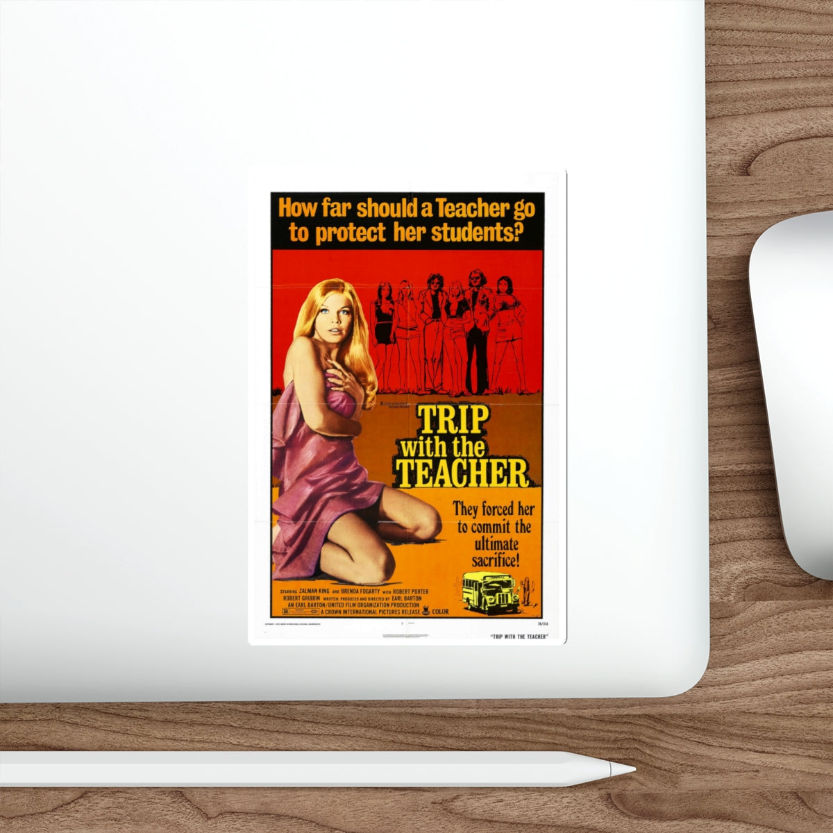 TRIP WITH THE TEACHER 1975 Movie Poster STICKER Vinyl Die-Cut Decal-The Sticker Space