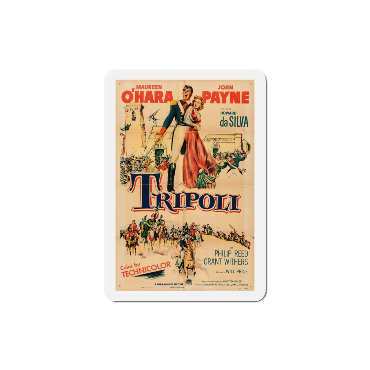 Tripoli 1950 Movie Poster Die-Cut Magnet-3 Inch-The Sticker Space