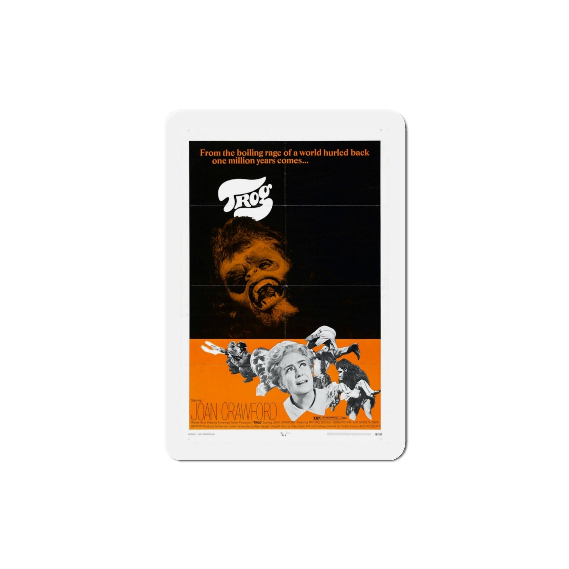Trog 1970 Movie Poster Die-Cut Magnet-3" x 3"-The Sticker Space