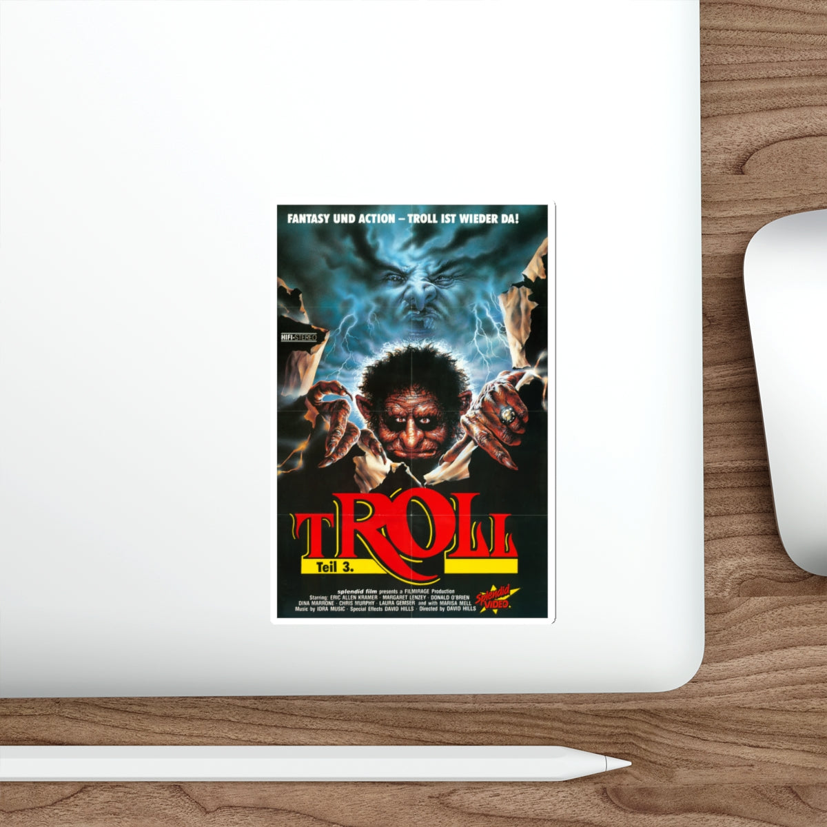 TROLL 3 (QUEST FOR THE MIGHTY SWORD) 1990 Movie Poster STICKER Vinyl Die-Cut Decal-The Sticker Space