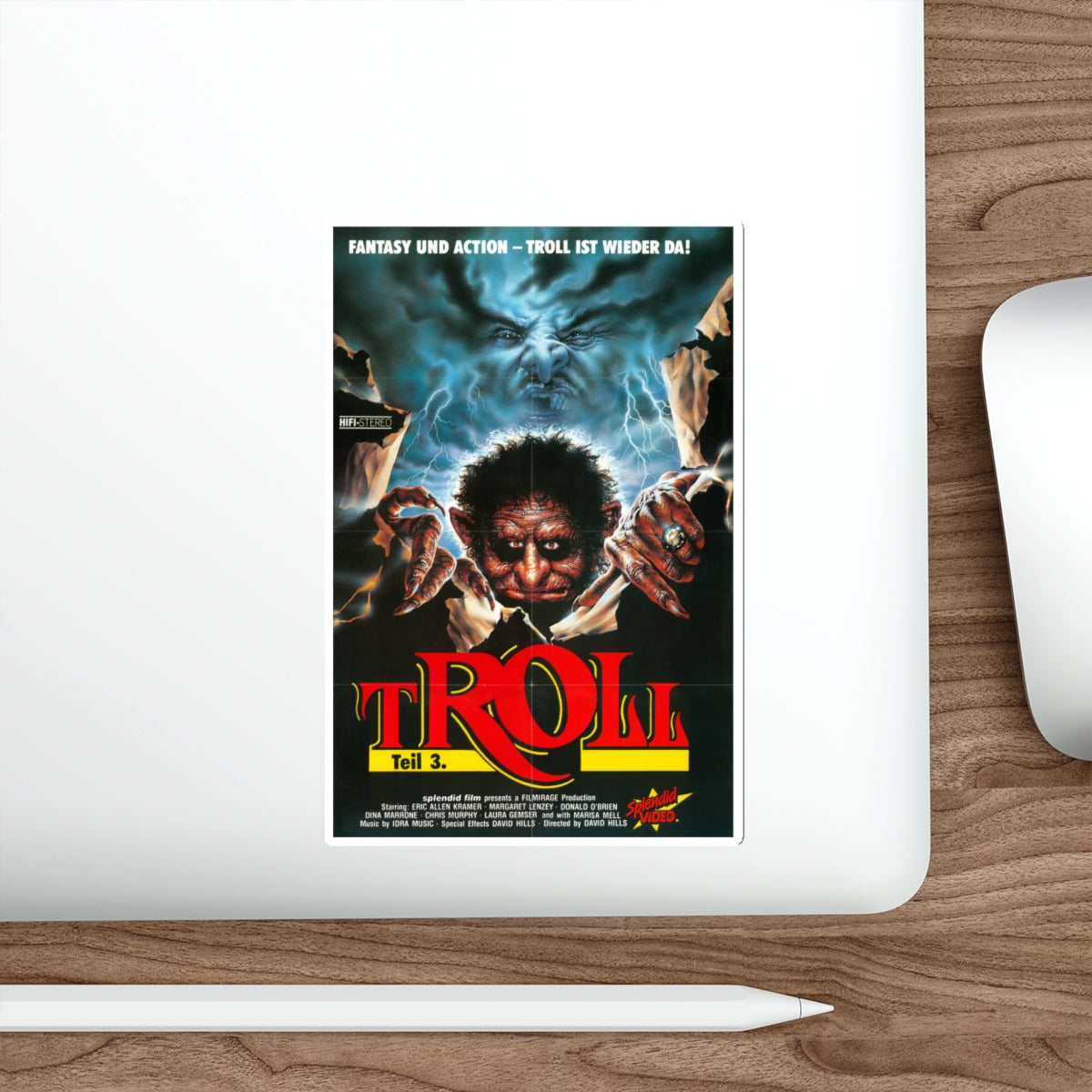 TROLL 3 (QUEST FOR THE MIGHTY SWORD) 1990 Movie Poster STICKER Vinyl Die-Cut Decal-The Sticker Space