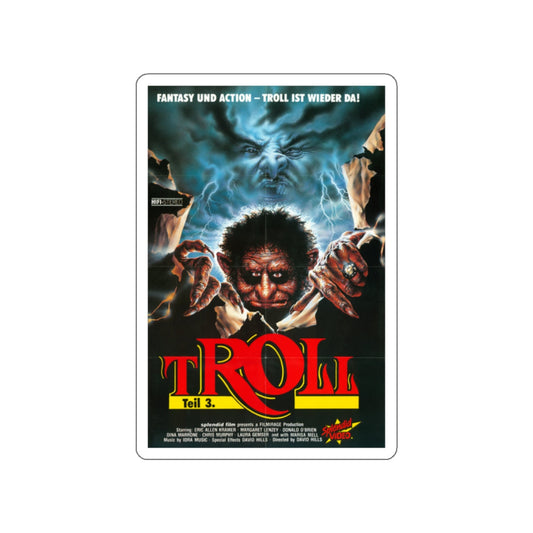 TROLL 3 (QUEST FOR THE MIGHTY SWORD) 1990 Movie Poster STICKER Vinyl Die-Cut Decal-White-The Sticker Space