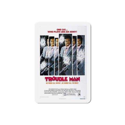Trouble Man 1972 Movie Poster Die-Cut Magnet-2" x 2"-The Sticker Space