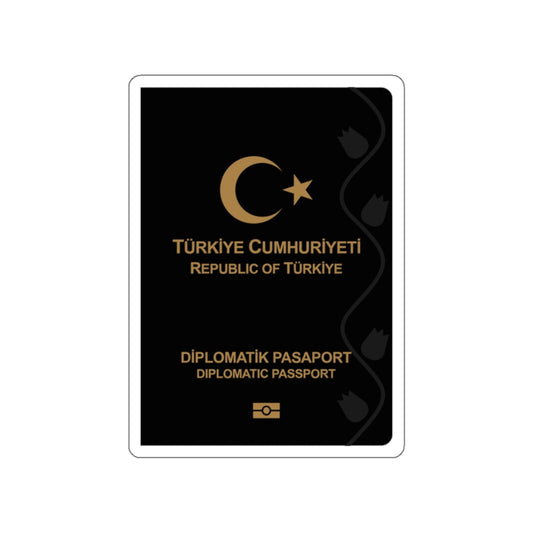 Turkish Passport (Diplomatic) STICKER Vinyl Die-Cut Decal