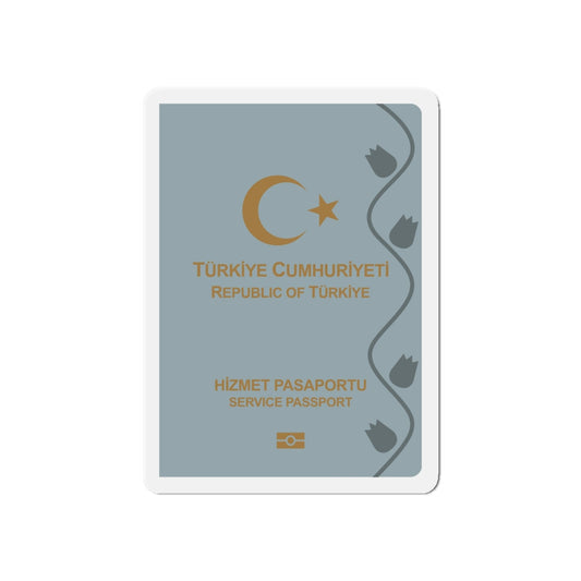 Turkish Passport (Service) - Die-Cut Magnet