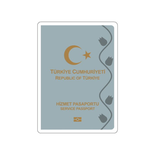 Turkish Passport (Service) STICKER Vinyl Die-Cut Decal