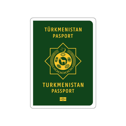 Turkmen Passport STICKER Vinyl Die-Cut Decal-White-The Sticker Space