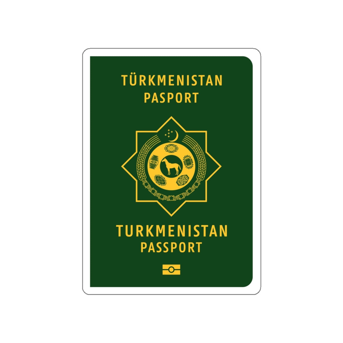 Turkmen Passport STICKER Vinyl Die-Cut Decal-White-The Sticker Space